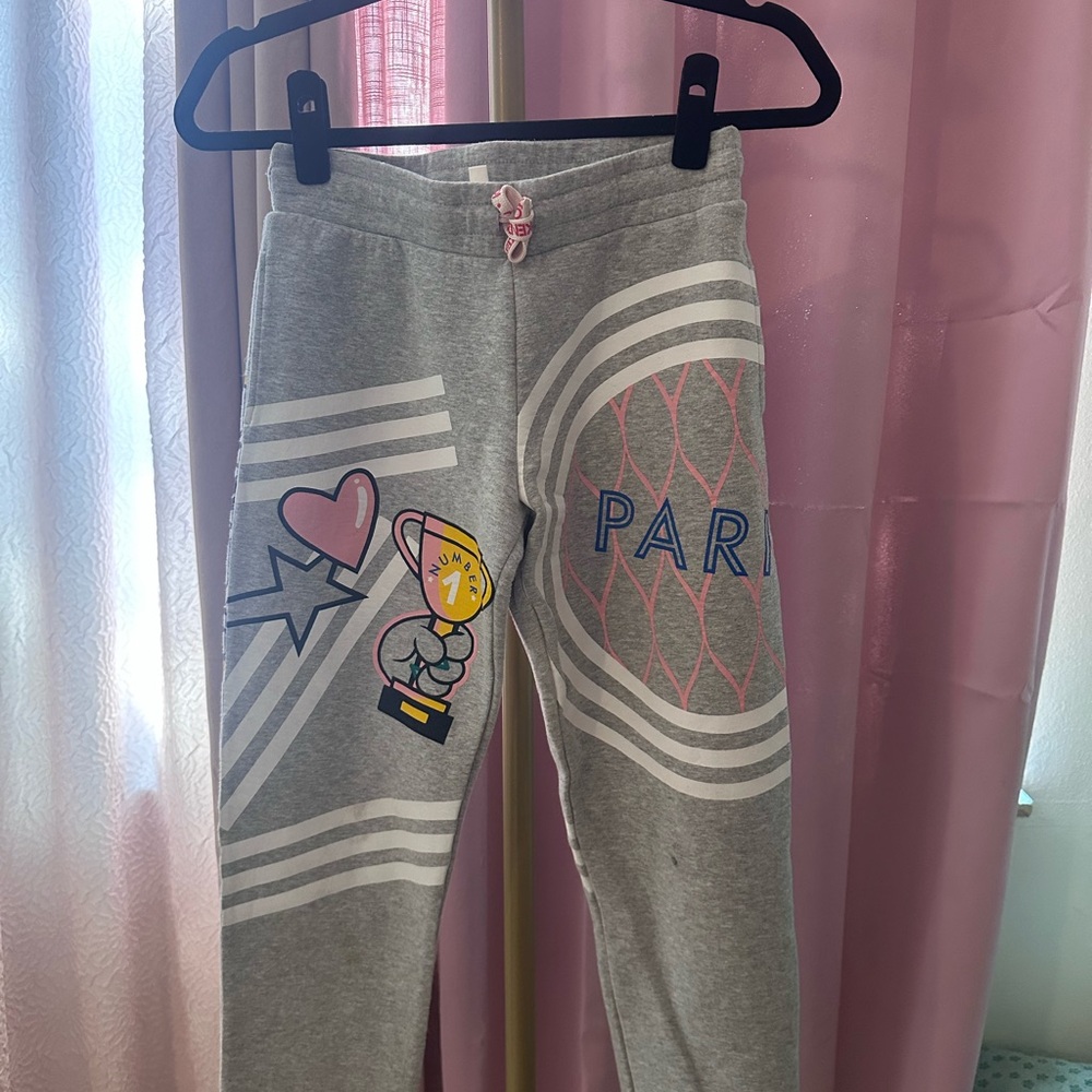 Kenzo Gray Kids Joggers with Fun Graphic